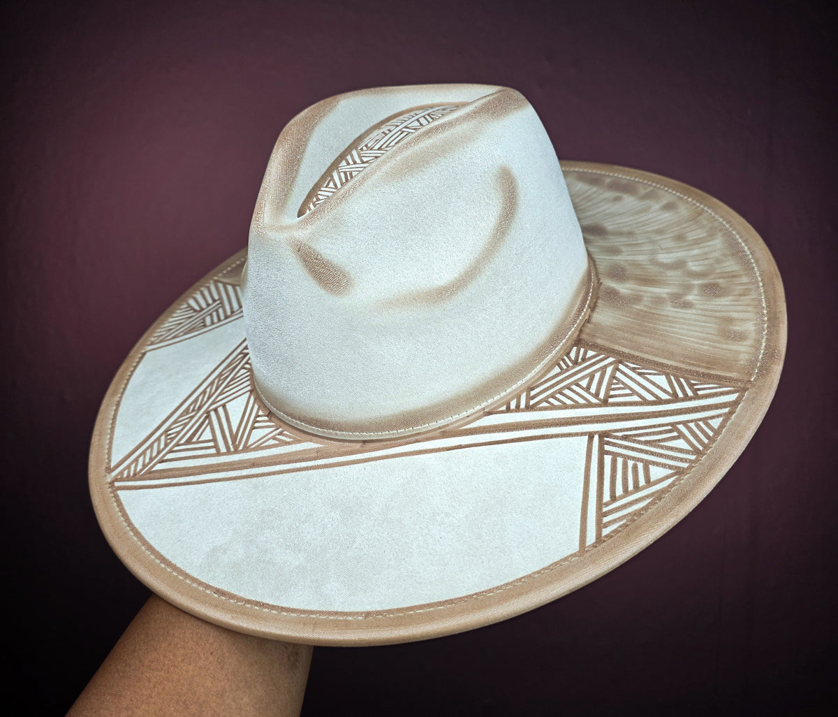 Torched Cream Wide Brim Fedora II