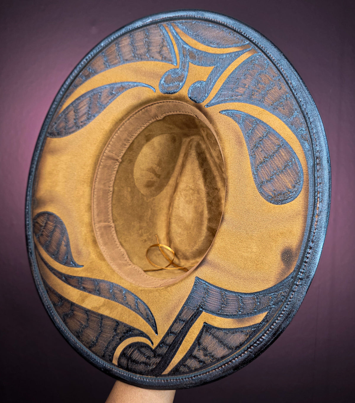Torched Wheat Wide Brim Fedora (Music Notes)