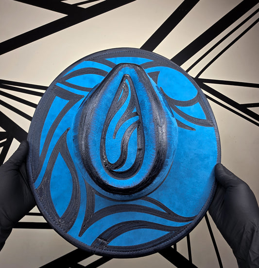 Spanish Blue Wide Brim Fedora