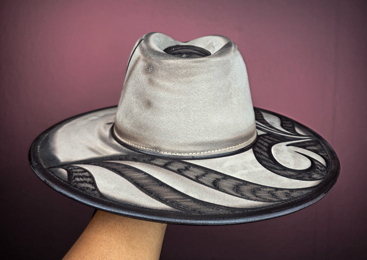 Torched Oatmeal Wide Brim Fedora