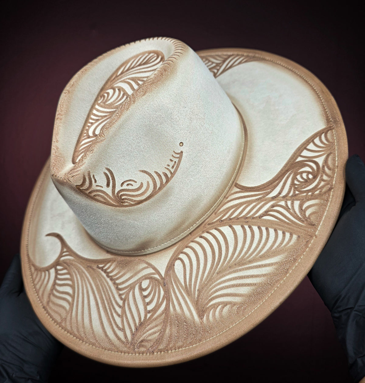 Torched Cream Wide Brim Fedora