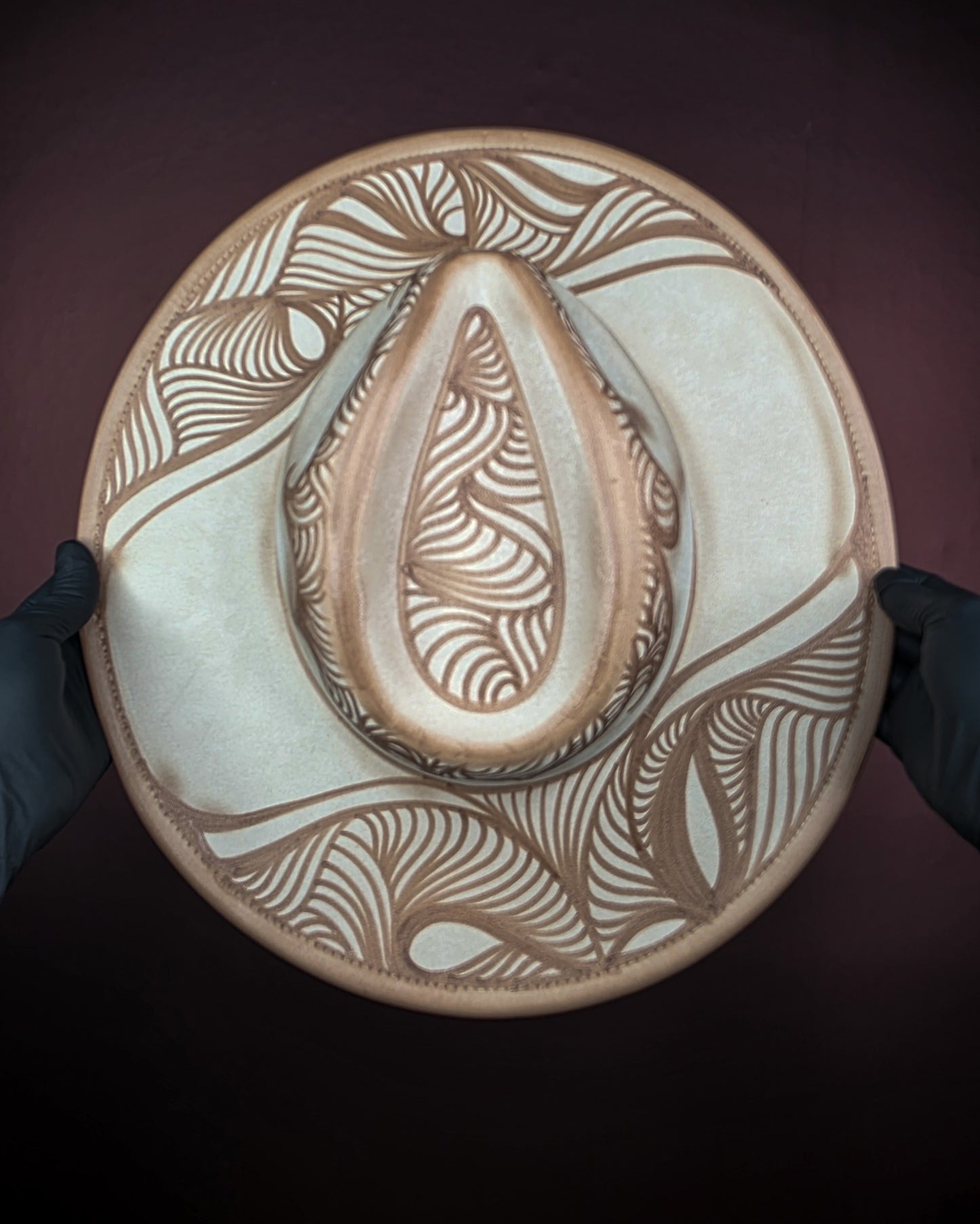Torched Cream Wide Brim Fedora